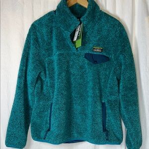 LL Bean Hi-Pile Fleece Pullover Women’s Medium Petite NWT